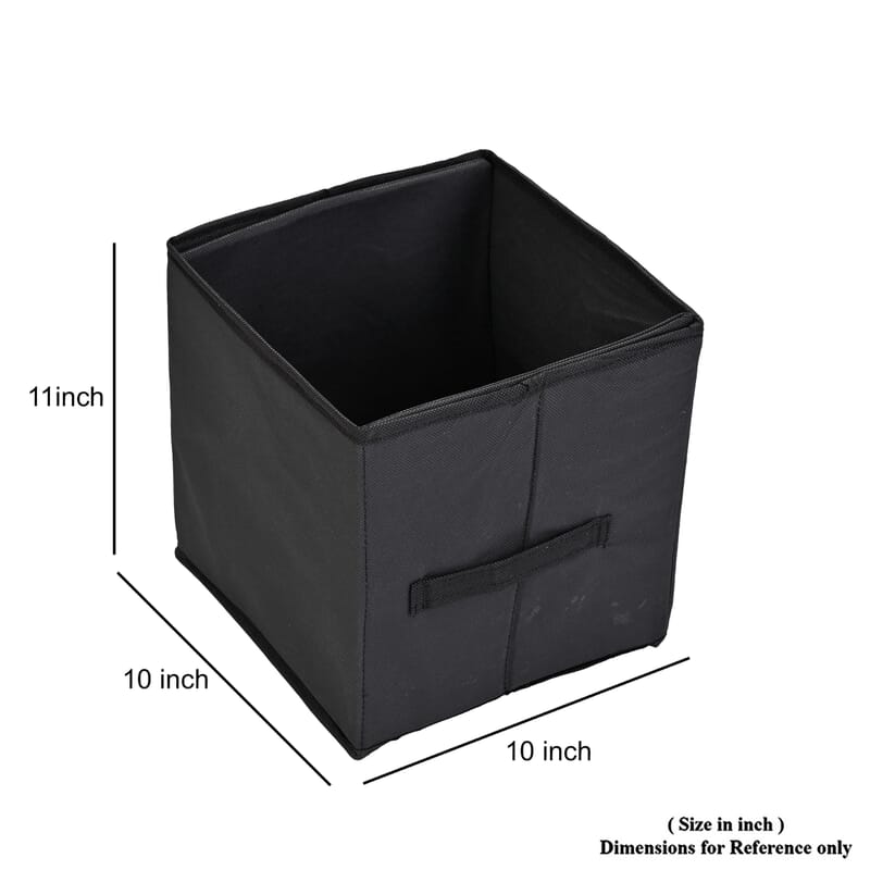 Set of 6 Cube Collapsible Organizer - Black