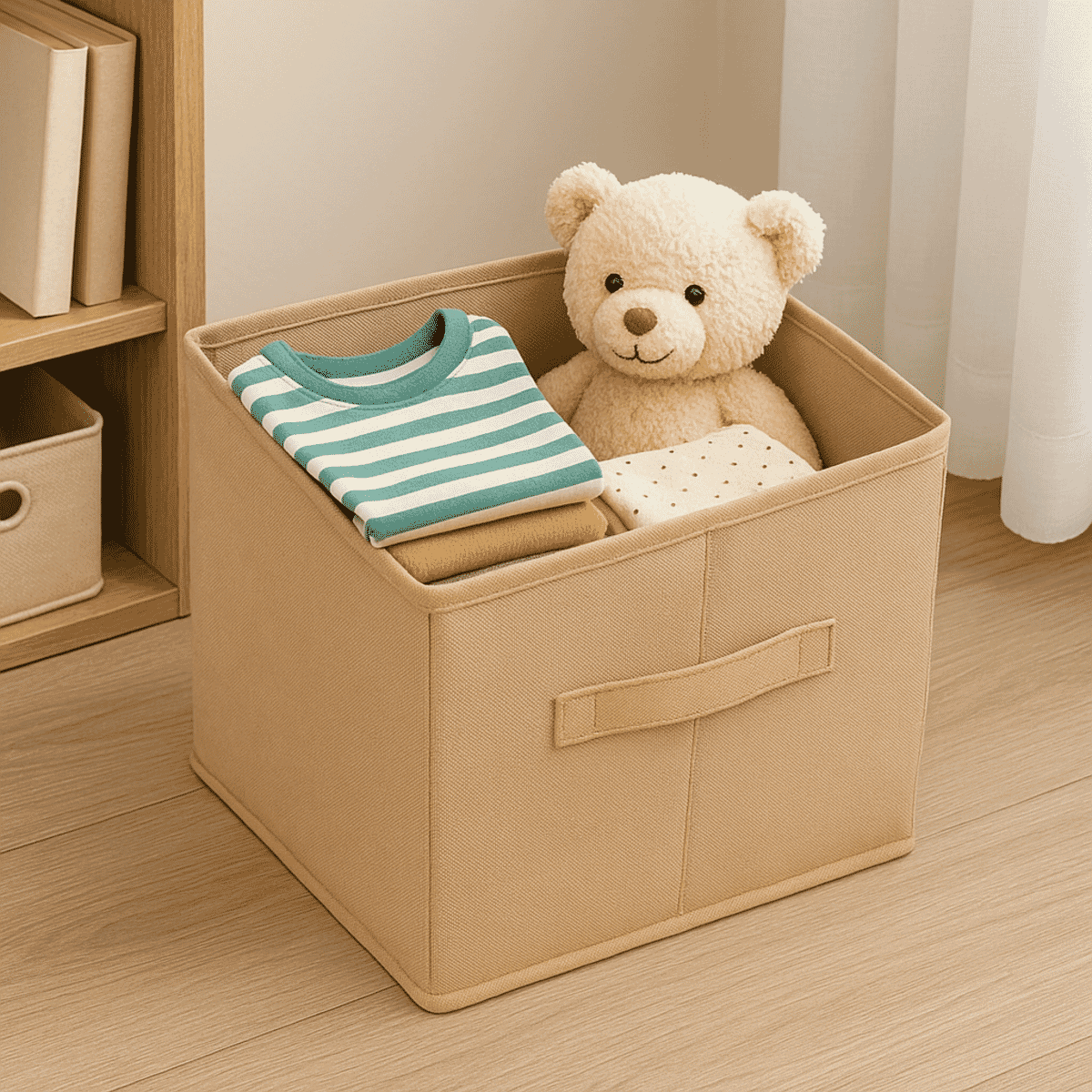 Set of 6 Cube Collapsible Organizer - Beige image number 1