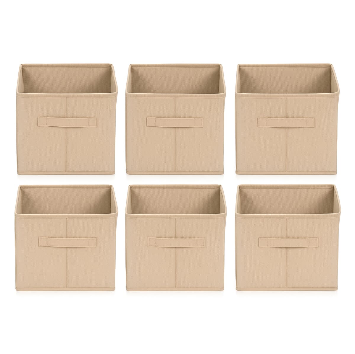 Set of 6 Cube Collapsible Organizer - Beige image number 7