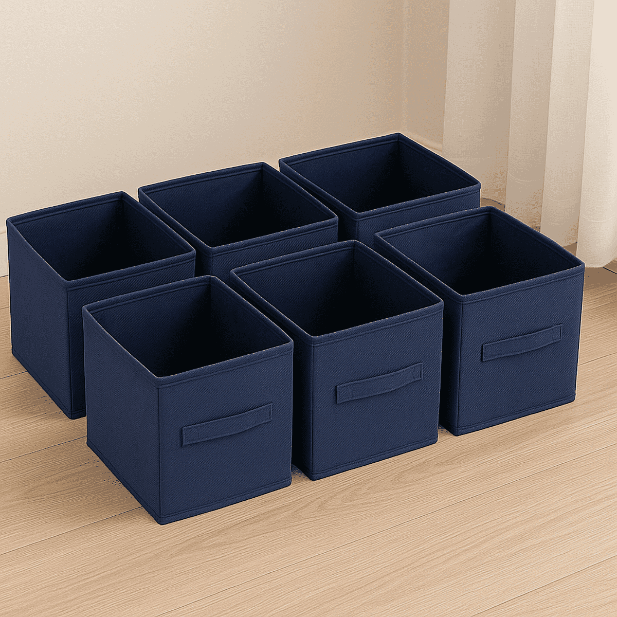 Set of 6 Cube Collapsible Organizer - Navy  image number 1