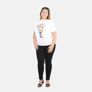 White 100% Cotton Giraffe Print T-Shirt (S-L)