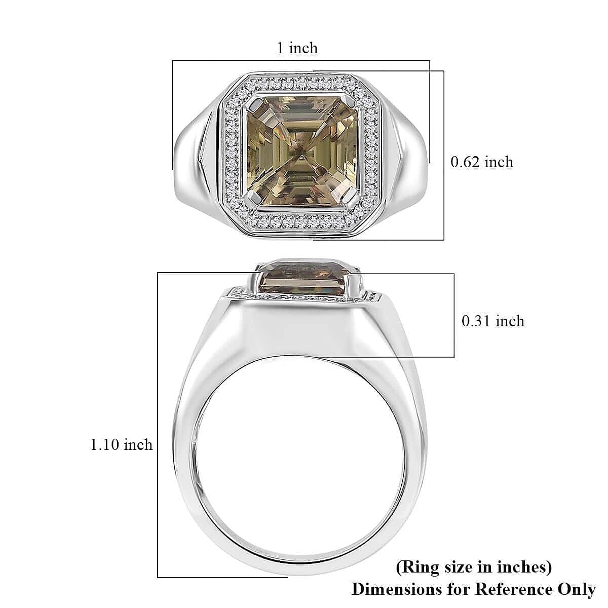 Rhapsody 950 Platinum AAAA Turkizite and E-F VS Diamond Men's Ring (Size 10.0) 14.30 Grams 5.60 ctw