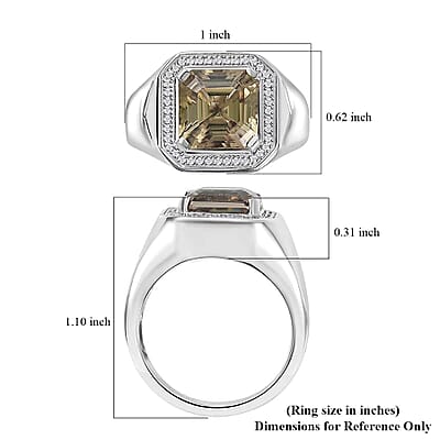 Rhapsody 950 Platinum AAAA Turkizite and E-F VS Diamond Men's Ring (Size 10.0) 14.30 Grams 5.60 ctw