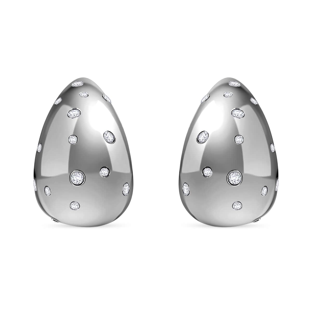 Raindrop Earrings in Hypoallergenic Stainless Steel and Simulated Diamonds image number 0