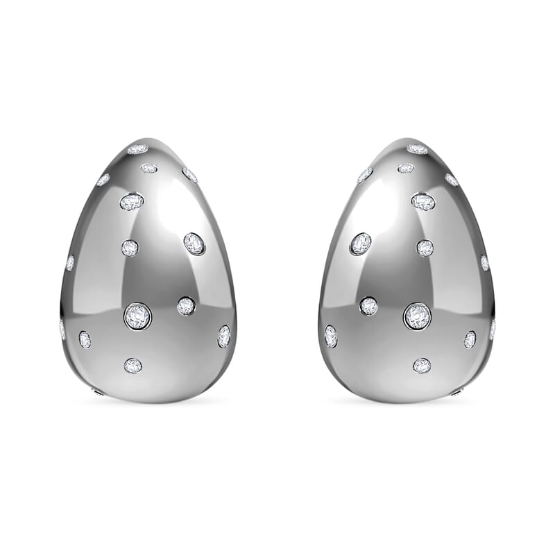 Raindrop Earrings in Hypoallergenic Stainless Steel and Simulated Diamonds