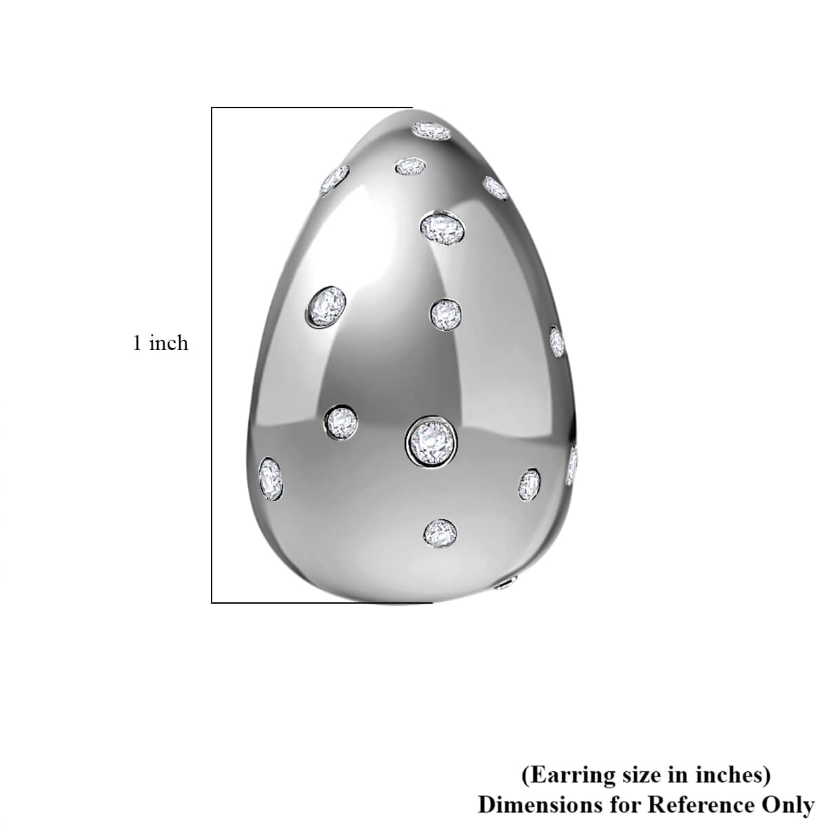 Raindrop Earrings in Hypoallergenic Stainless Steel and Simulated Diamonds image number 6