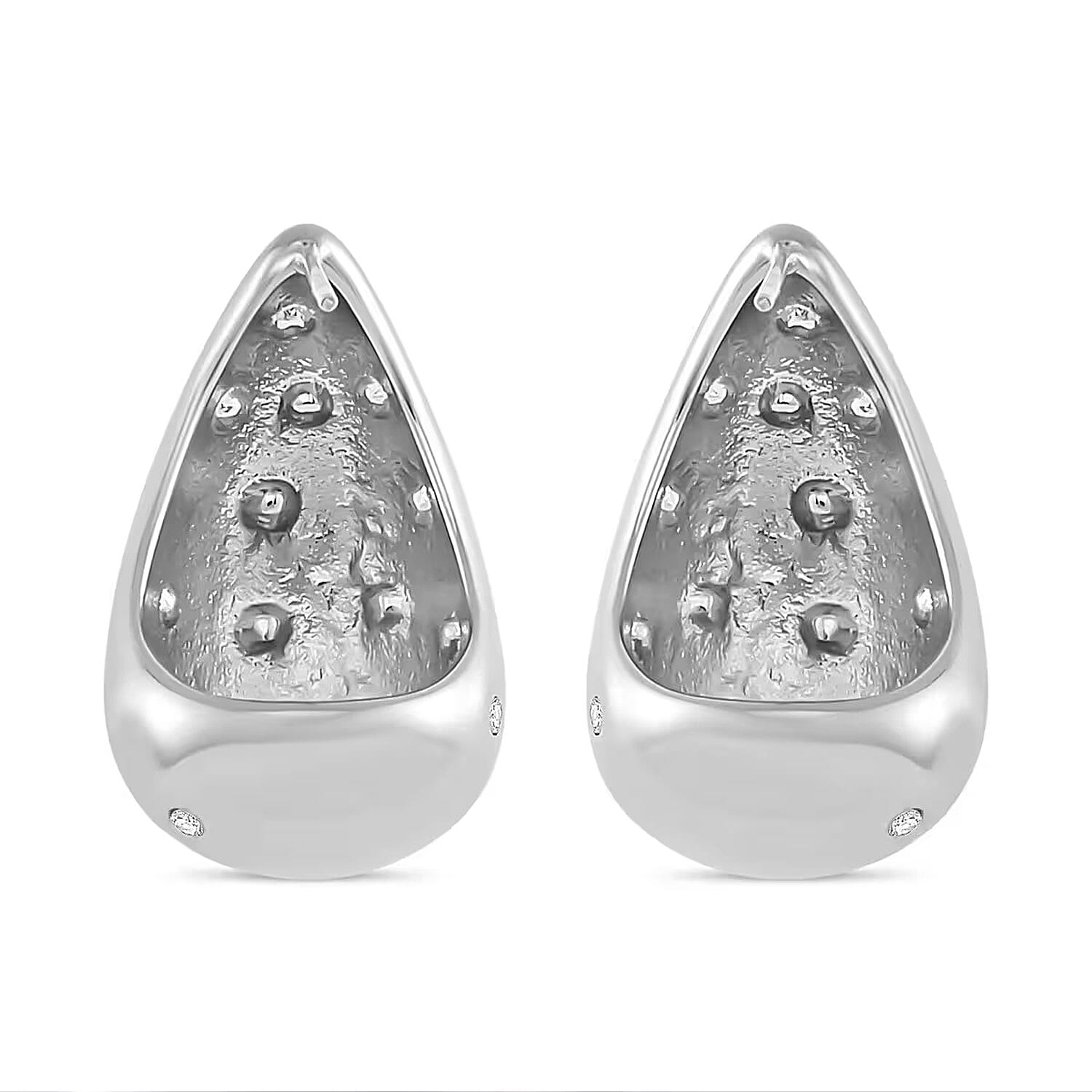 Raindrop Earrings in Hypoallergenic Stainless Steel and Simulated Diamonds
