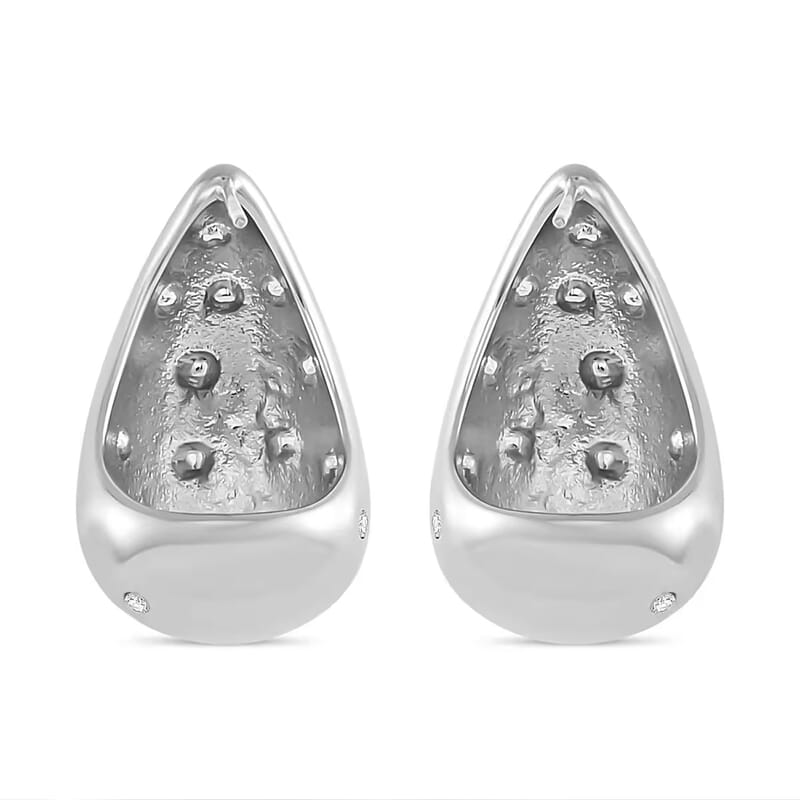 Raindrop Earrings in Hypoallergenic Stainless Steel and Simulated Diamonds