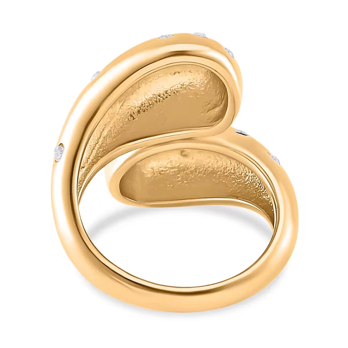 Simulated Diamond Ring in ION Plated Yellow Gold Stainless Steel (Size 10.0) image number 7