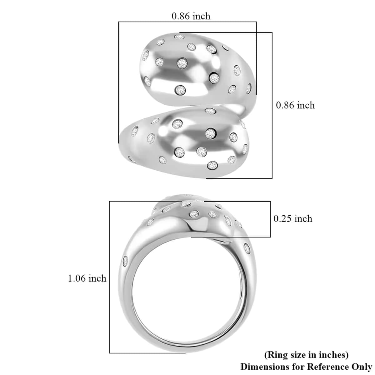 Raindrop Ring in Hypoallergenic Stainless Steel and Simulated Diamonds (Size 10.0) 0.60 ctw image number 6