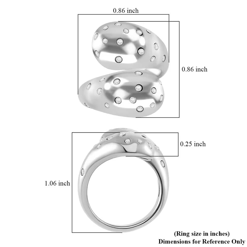 Raindrop Ring in Hypoallergenic Stainless Steel and Simulated Diamonds (Size 9.0) 0.60 ctw
