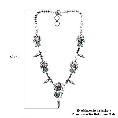 Artisan Crafted Sierra Nevada Turquoise and White Buffalo Feather Necklace 18-20 Inches in Black Oxidized Sterling Silver 25.50 ctw