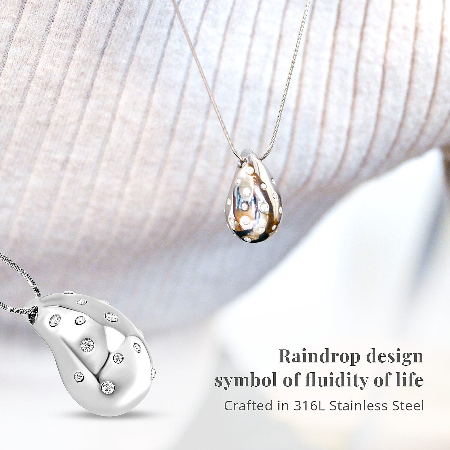 Buy Raindrop Pendant Necklace in Hypoallergenic Stainless