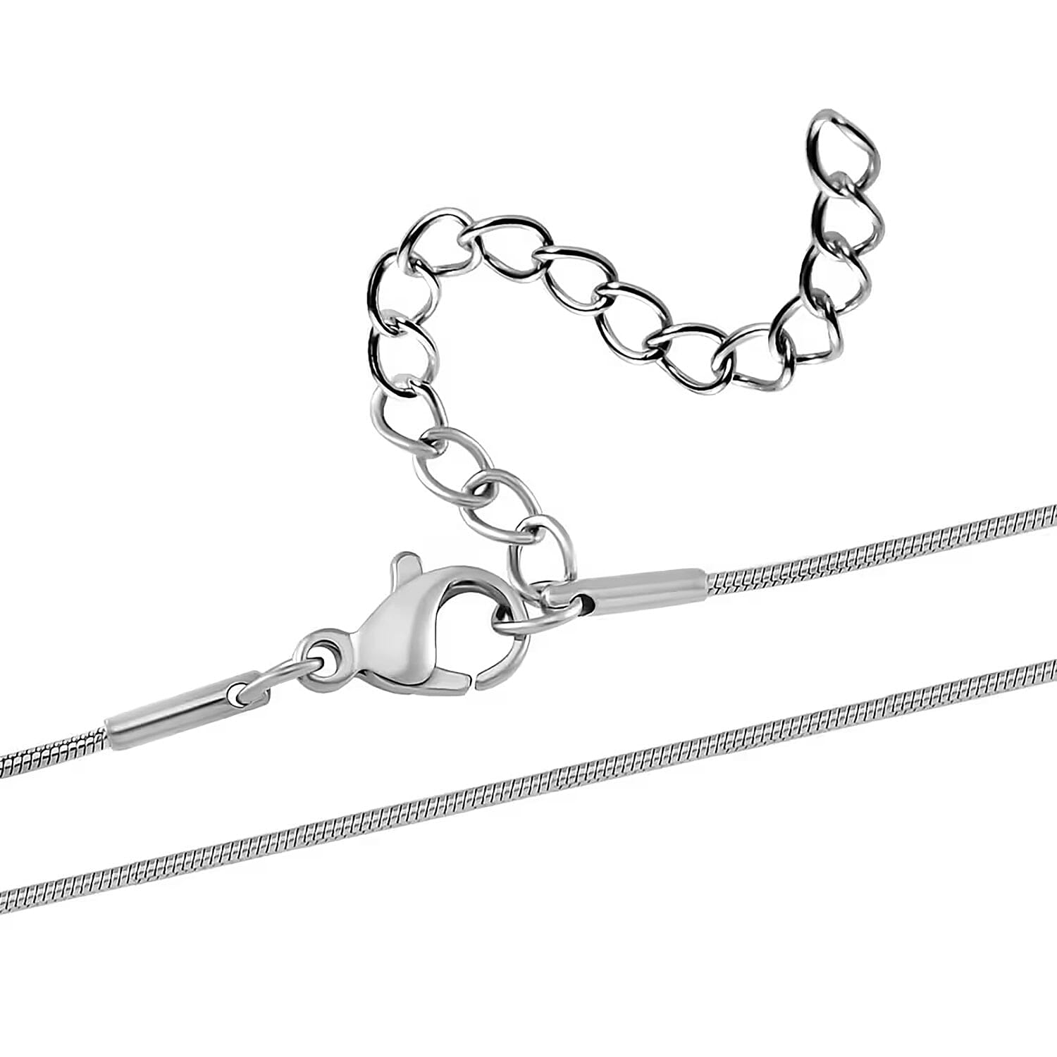 Raindrop Pendant Necklace in Hypoallergenic Stainless Steel and Simulated Diamonds