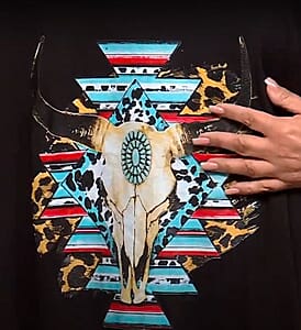 Black 100% Cotton Animal Skull Print T-Shirt (S-L)