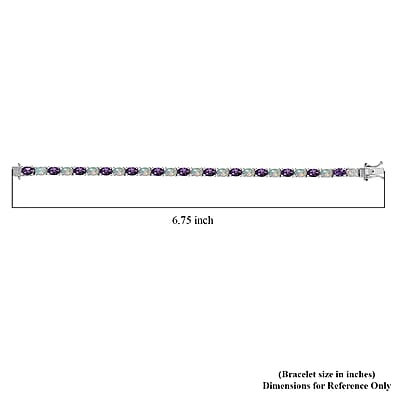 Uruguayan Amethyst and Ethiopian Welo Opal Tennis Bracelet in Platinum Over Sterling Silver (6.50 In) 9.00 ctw