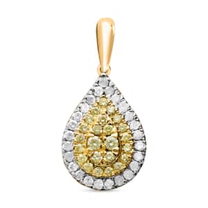 Luxoro 14K Yellow Gold Natural Yellow and White Diamond I2-I3 Pendant 1.00 ctw