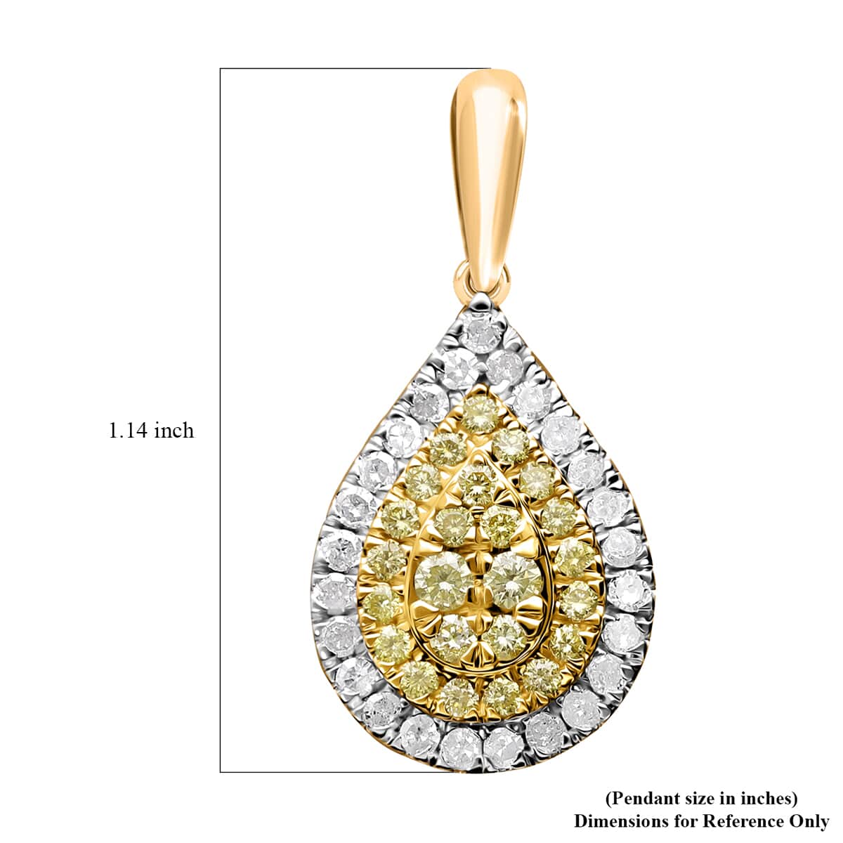 Luxoro 14K Yellow Gold Natural Yellow and White Diamond I2-I3 Pendant 1.00 ctw image number 5