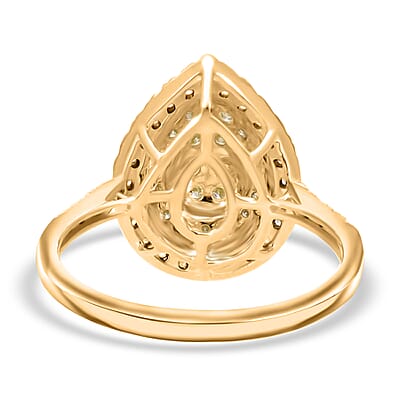 Luxoro 14K Yellow Gold Natural Yellow and White Diamond I2-I3 Ring (Size 10.0) 1.00 ctw
