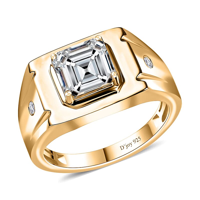Moissanite Men's Ring in Vermeil Yellow Gold Over Sterling Silver (Size 10.0) 2.85 ctw