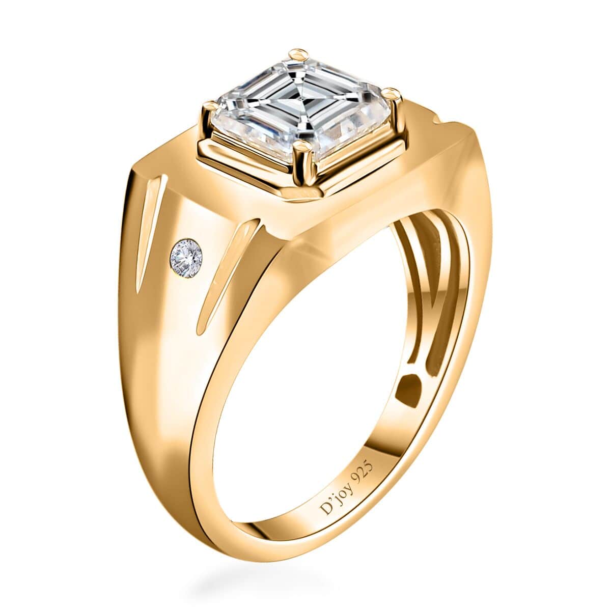 Moissanite Men's Ring in Vermeil Yellow Gold Over Sterling Silver (Size 10.0) 2.85 ctw image number 3