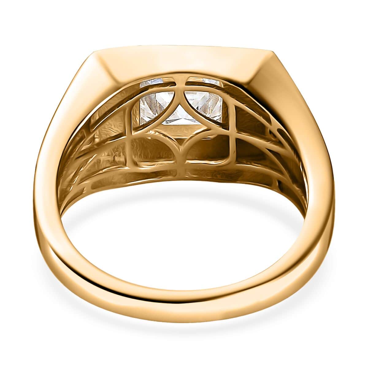 Moissanite Men's Ring in Vermeil Yellow Gold Over Sterling Silver (Size 10.0) 2.85 ctw image number 4