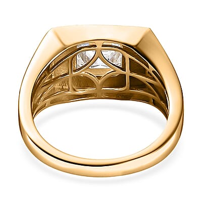 Moissanite Men's Ring in Vermeil Yellow Gold Over Sterling Silver (Size 10.0) 2.85 ctw