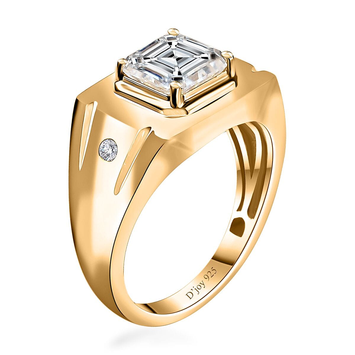 Moissanite Men's Ring in Vermeil Yellow Gold Over Sterling Silver (Size 12.0) 2.85 ctw image number 3