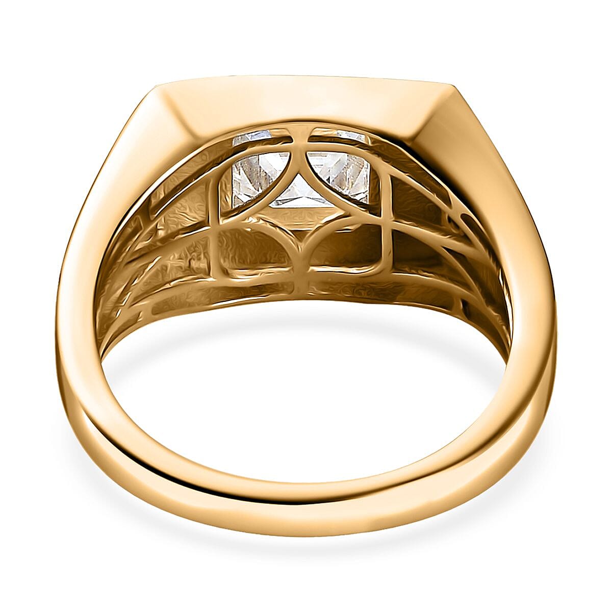 Moissanite Men's Ring in Vermeil Yellow Gold Over Sterling Silver (Size 12.0) 2.85 ctw image number 4