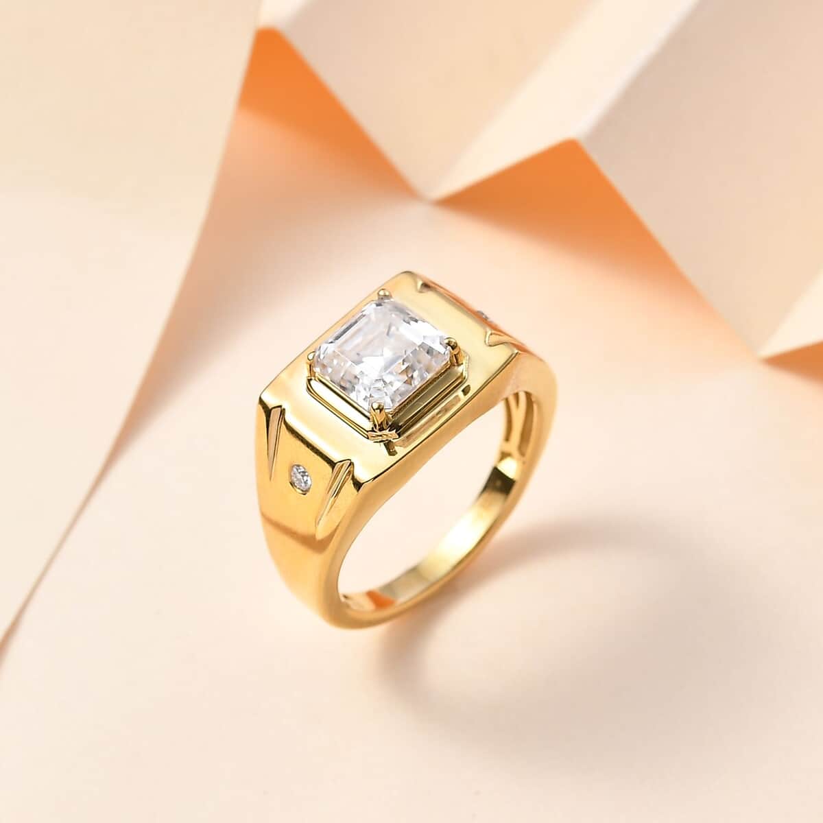 Moissanite Men's Ring in Vermeil Yellow Gold Over Sterling Silver (Size 13.0) 2.85 ctw image number 1