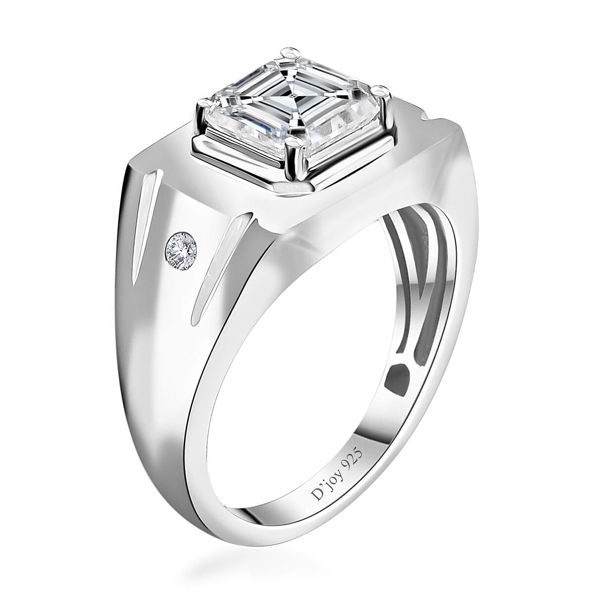 Moissanite Men's Ring in Platinum Over Sterling Silver (Size 10.0) 2.85 ctw image number 3