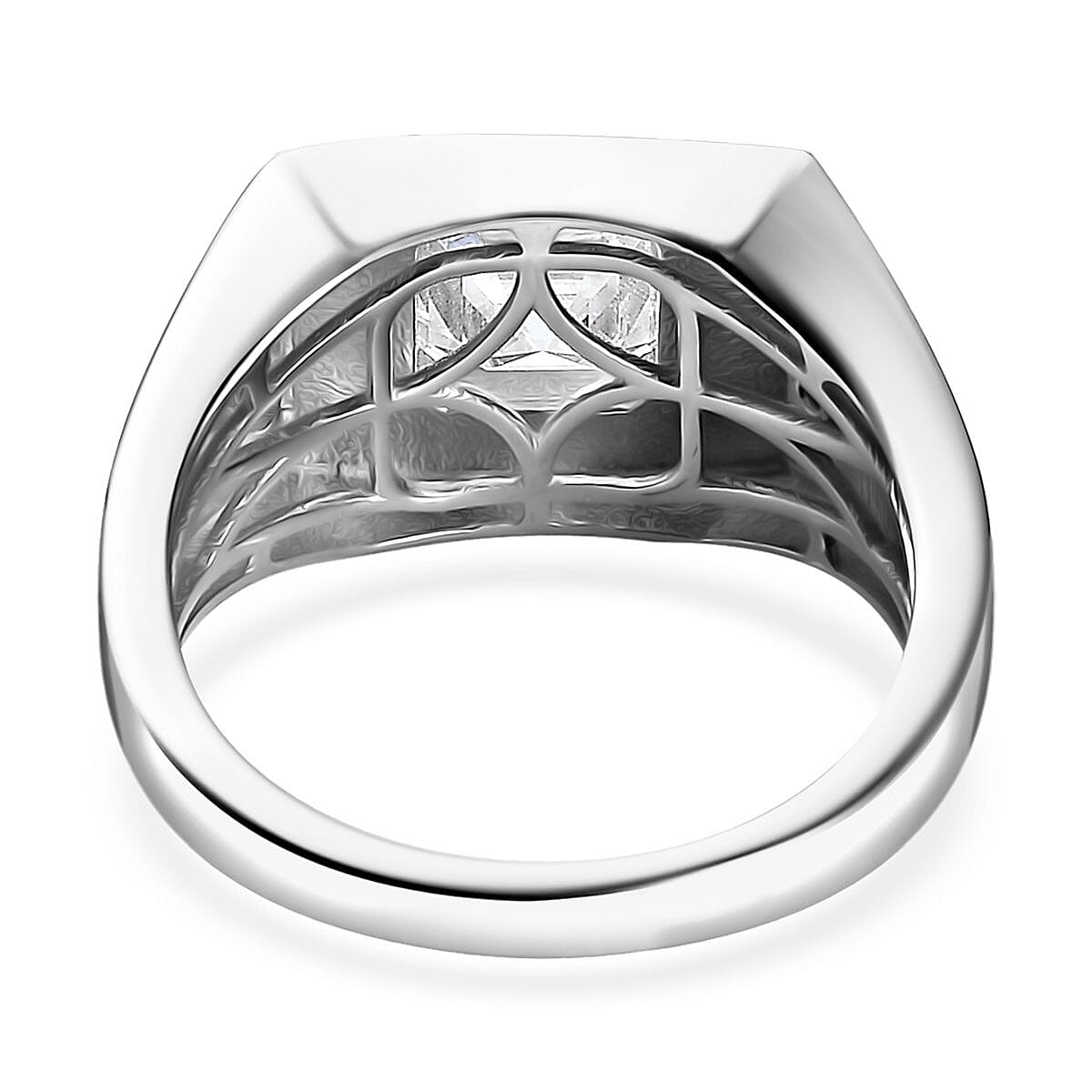 Moissanite Men's Ring in Platinum Over Sterling Silver (Size 10.0) 2.85 ctw image number 4