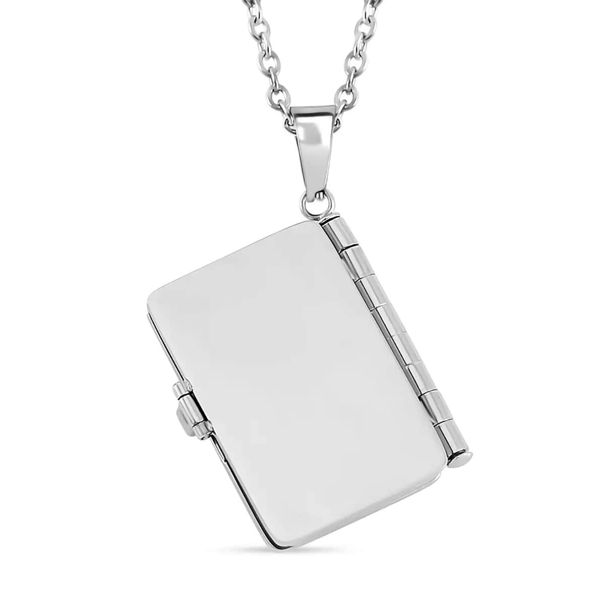 Openable Holy Cross Bible Pendant in ION Plated YG and Stainless Steel with 24 Inch Necklace image number 9