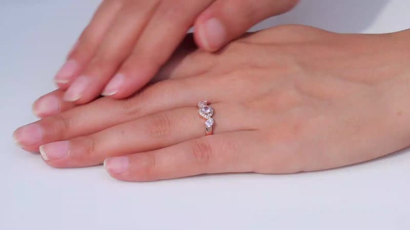 Narsipatnam Pink Spinel and White Zircon Ring in 18K Vermeil Rose Gold Over Sterling Silver (Size 10.0) 0.75 ctw