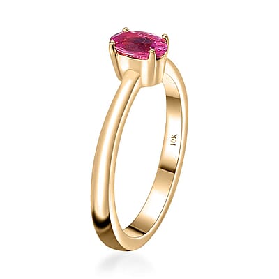 10K Yellow Gold AAA Narsipatnam Pink Spinel Solitaire Ring (Size 6.0) 0.60 ctw