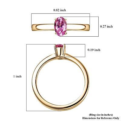 10K Yellow Gold AAA Narsipatnam Pink Spinel Solitaire Ring (Size 6.0) 0.60 ctw