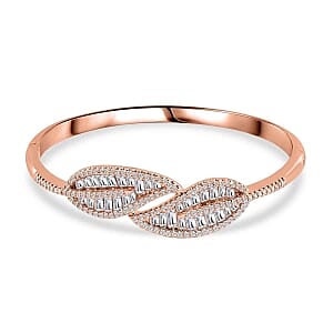 Simulated Diamond 36.00 ctw Bangle in Rosetone (Size 7.5)