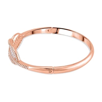 Simulated Diamond 36.00 ctw Bangle in Rosetone (Size 7.5)