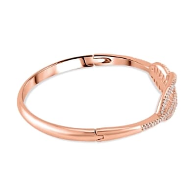 Simulated Diamond 36.00 ctw Bangle in Rosetone (Size 7.5)