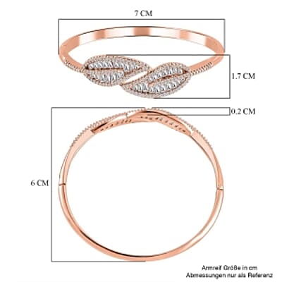 Simulated Diamond 36.00 ctw Bangle in Rosetone (Size 7.5)