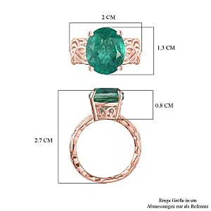 Emeraldine Quartz 5.25 ctw Ring in Vermeil RG Over Sterling Silver (Size 9)