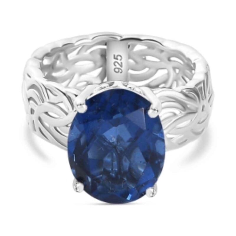 Ceylon Quartz 5.25 ctw Ring in Rhodium Over Sterling Silver (Size 6.5)