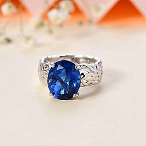 Ceylon Quartz 5.25 ctw Ring in Rhodium Over Sterling Silver (Size 6.5)