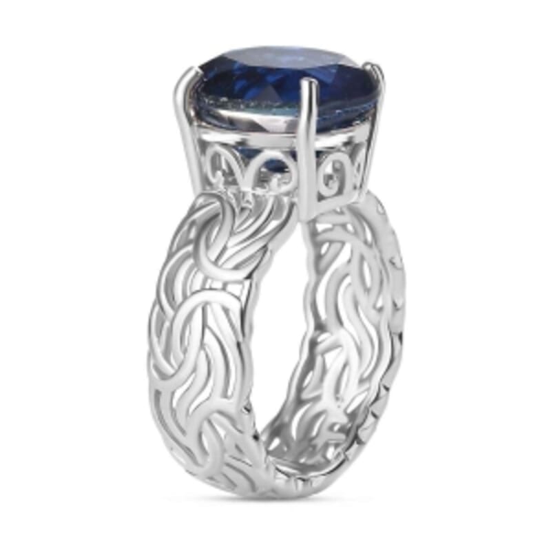 Ceylon Quartz 5.25 ctw Ring in Rhodium Over Sterling Silver (Size 6.5)