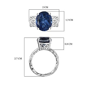 Ceylon Quartz 5.25 ctw Ring in Rhodium Over Sterling Silver (Size 6.5)