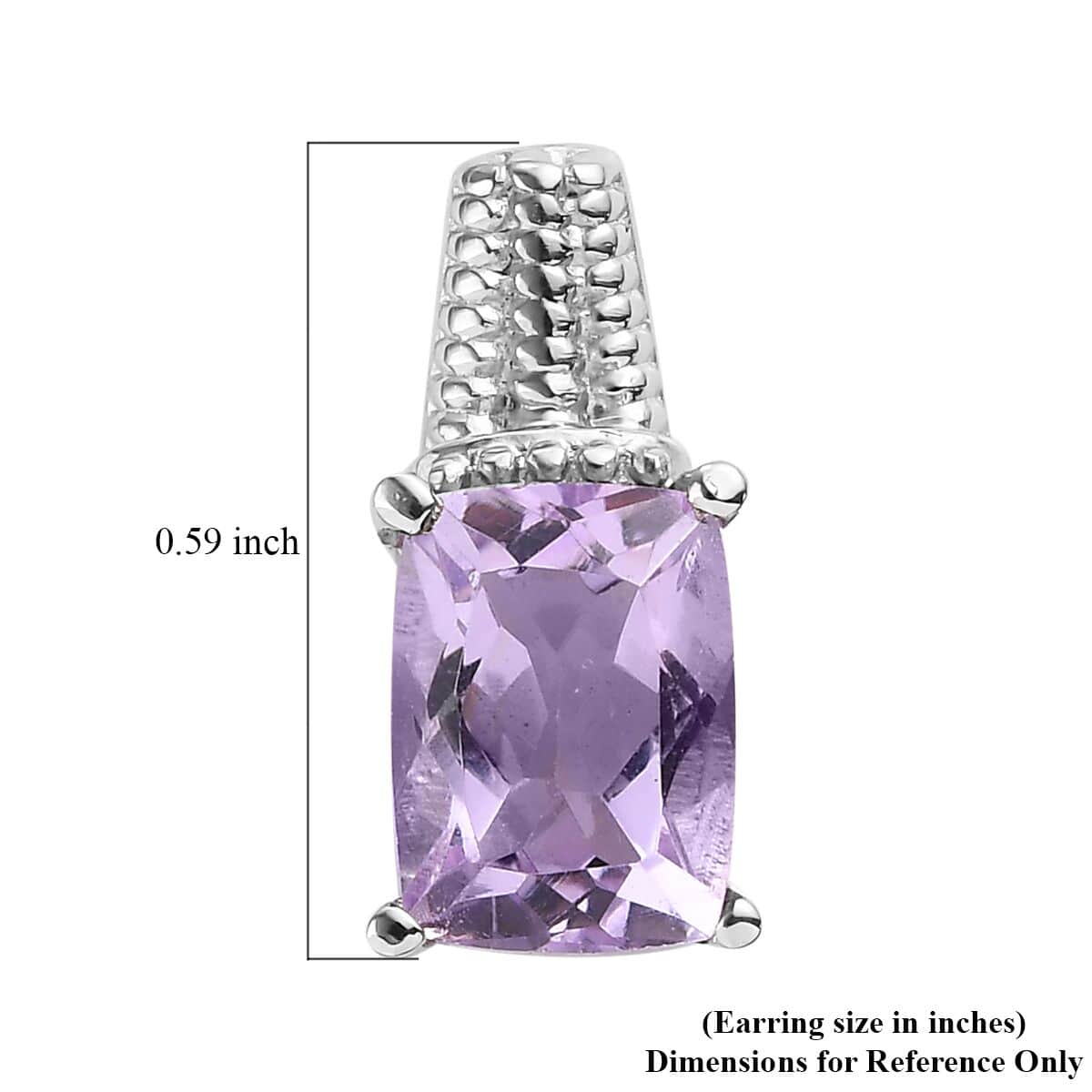 Rose De France Amethyst Stud Earrings in Stainless Steel 3.00 ctw image number 5