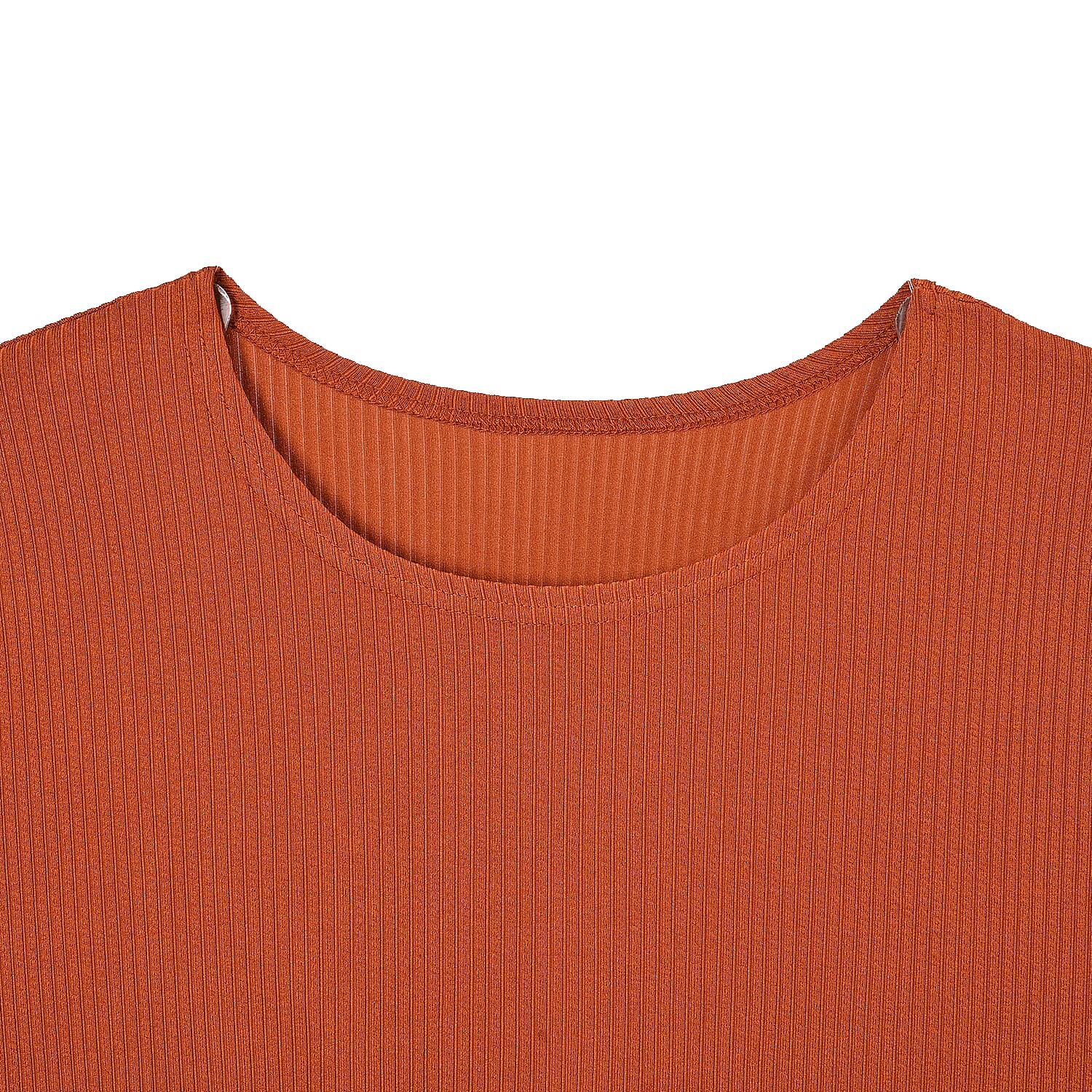 Tamsy Rust Rib Knit Long Sleeve Top - One Size Fits Most