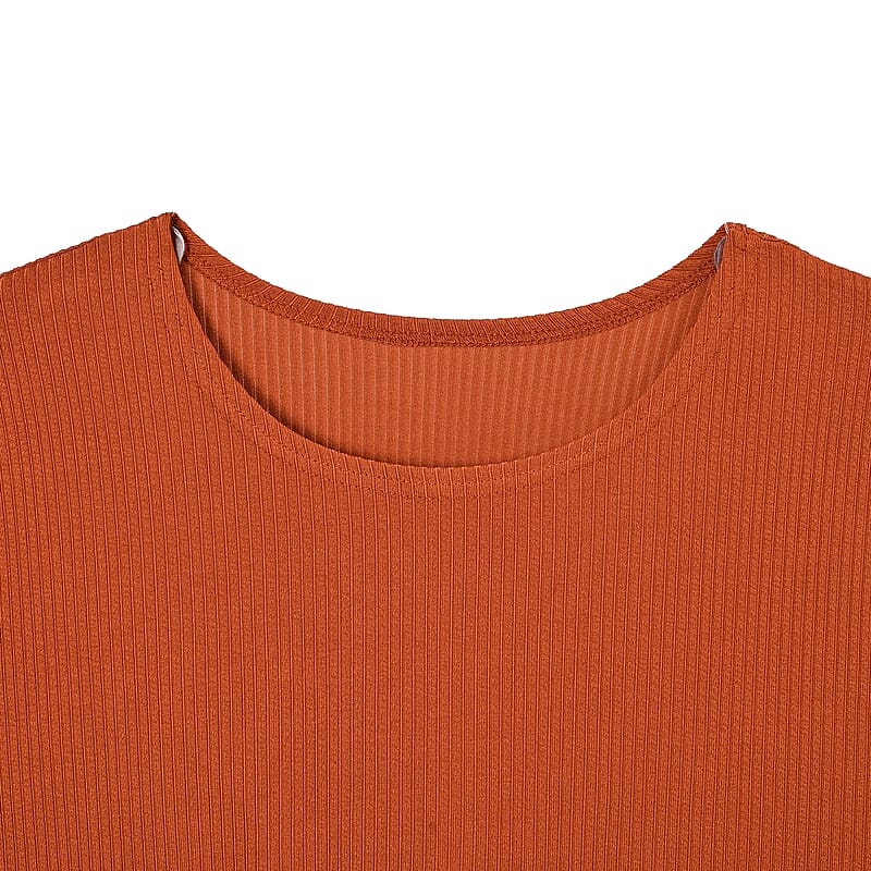 Tamsy Rust Rib Knit Long Sleeve Top - One Size Fits Most