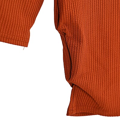 Tamsy Rust Rib Knit Long Sleeve Top - One Size Fits Most