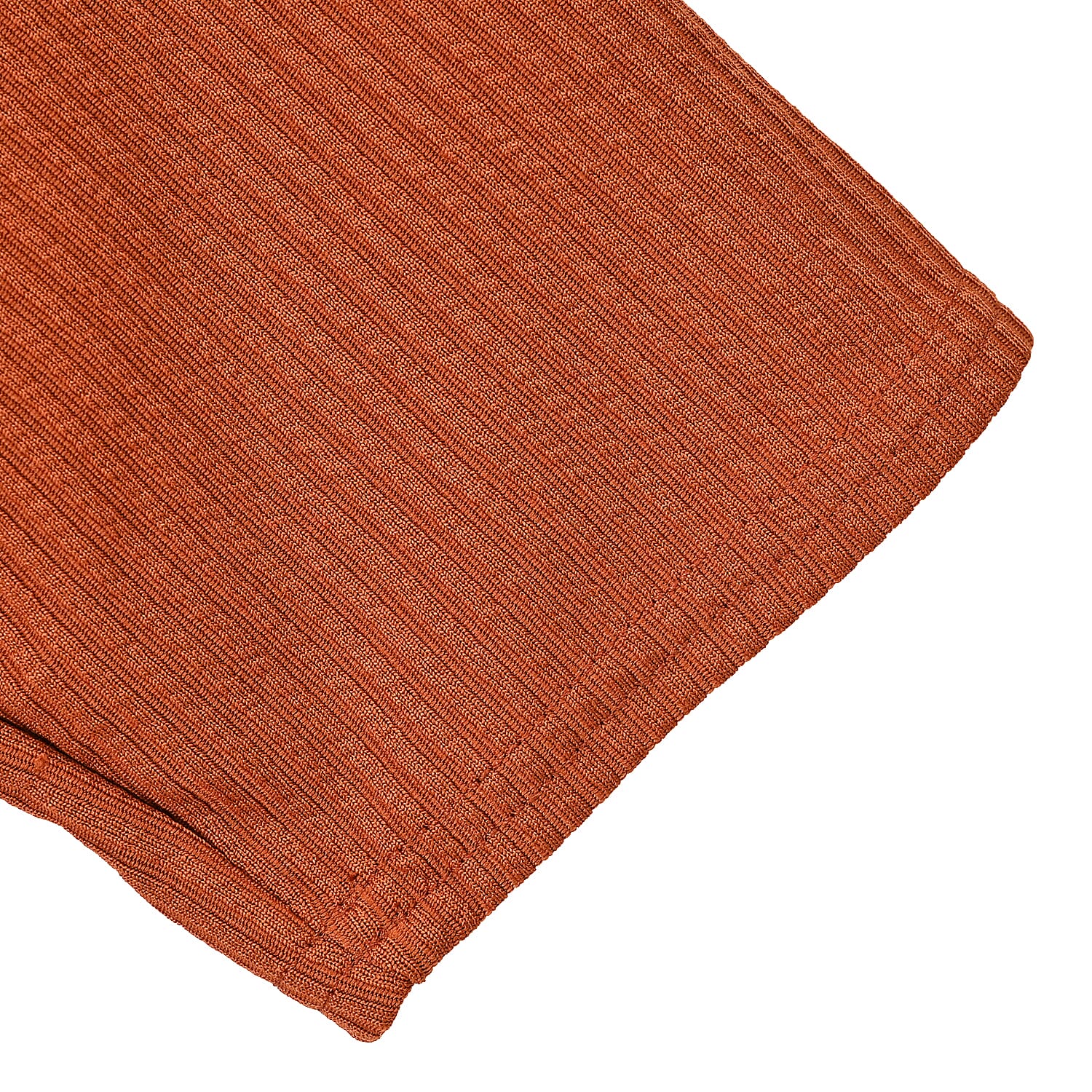 Tamsy Rust Rib Knit Long Sleeve Top - One Size Fits Most